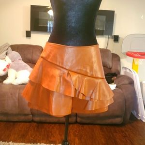 Leather skort